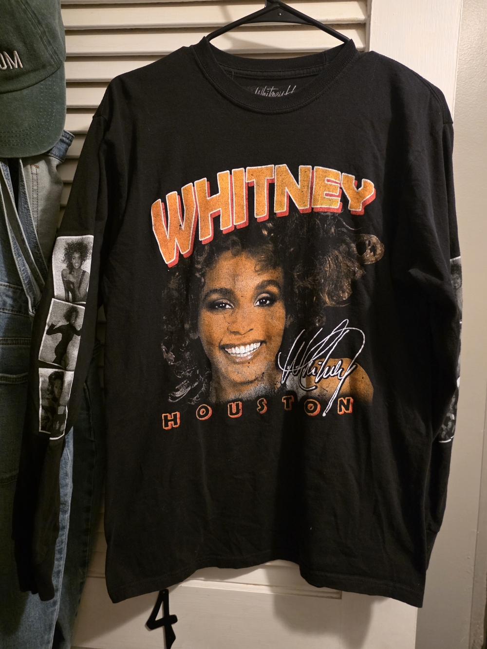 Whitney Houston Graphic Long-Sleeve Tee - Black
